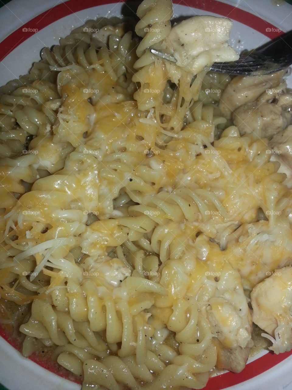 Calorific Dinner!!. pasta, chicken and cheese