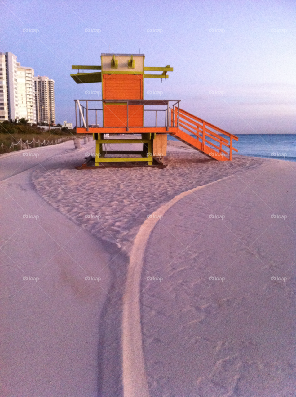 beach green orange sand by daflux
