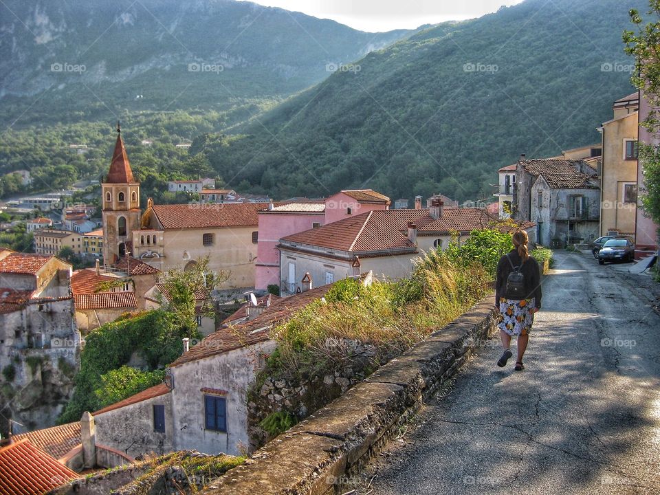 Arriving in the town of Maratea Italy