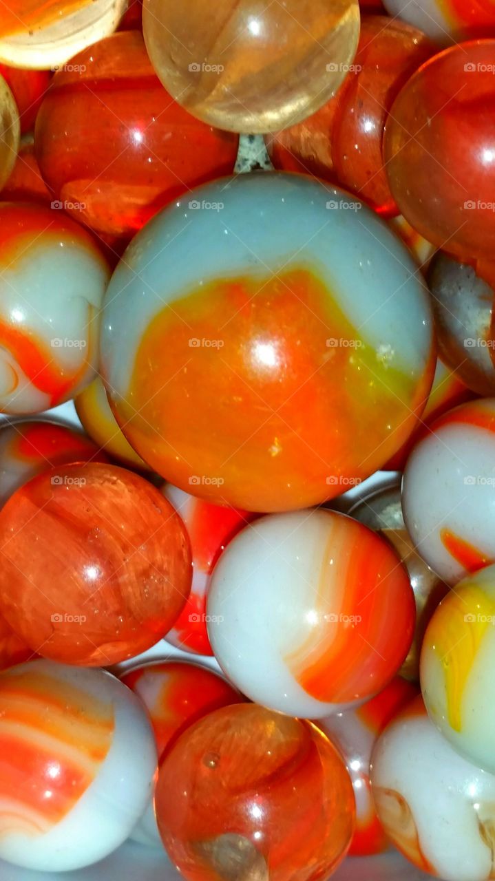 orange marbles