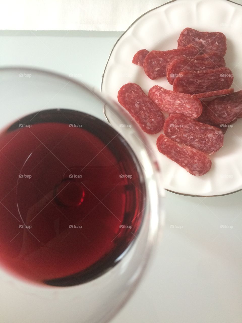 Wine and dry meat