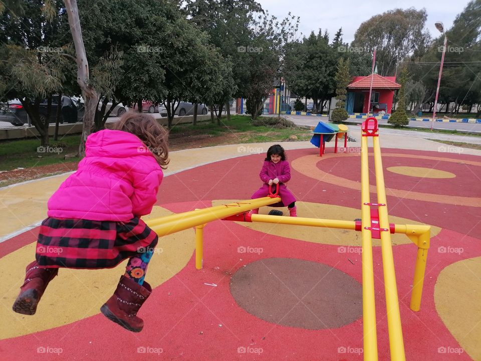 Children playing in the garden