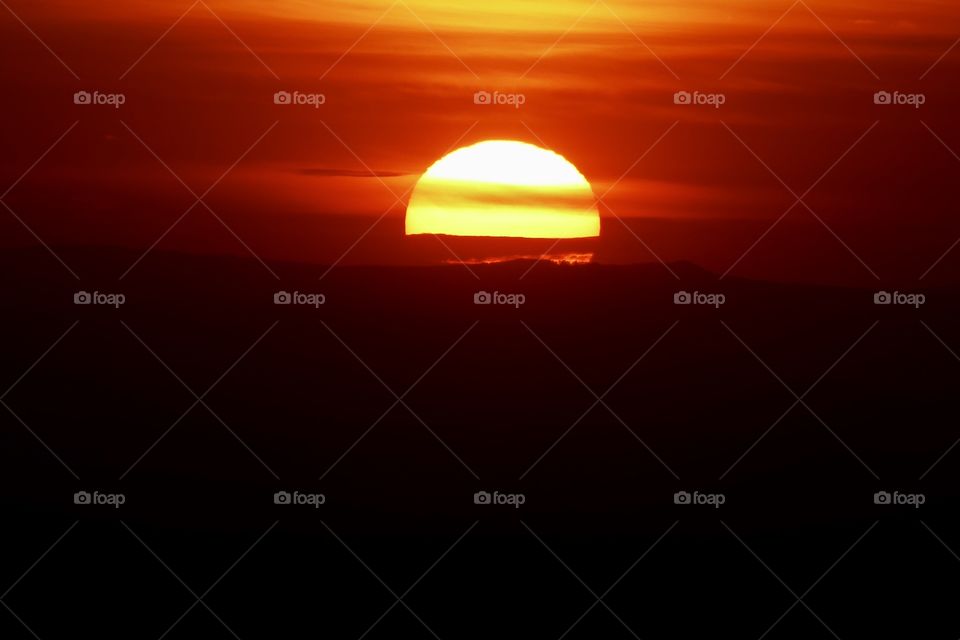 Summer sunset beautiful orange sky 