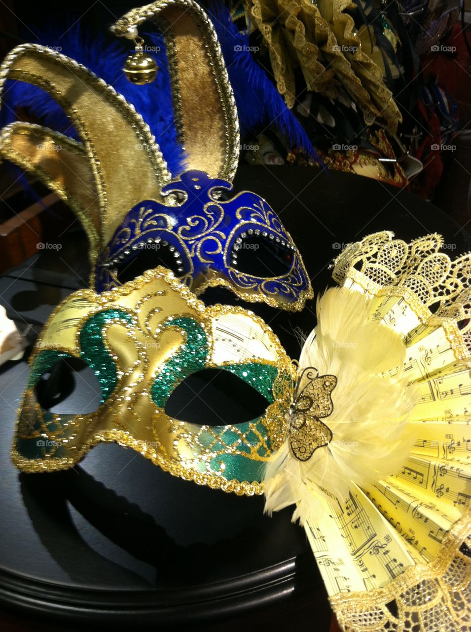 Blue and golden yellow mask 