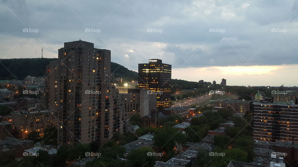 Montreal at night with Mount Royal