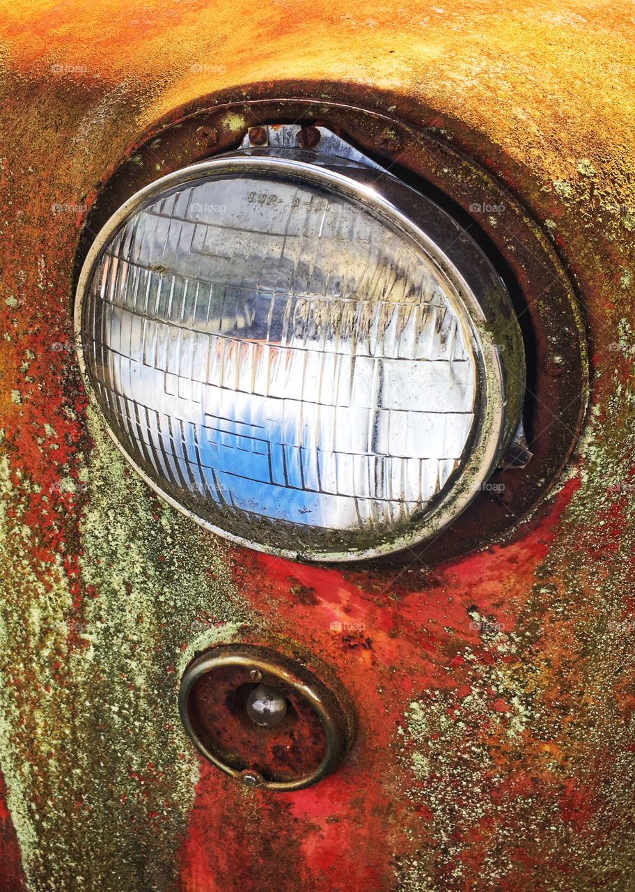 Old Vintage Truck Headlight Abstract 