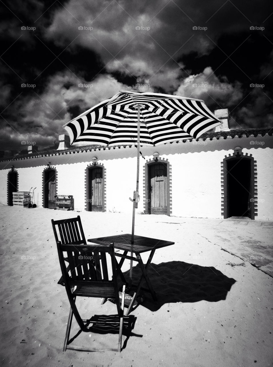 beach clouds house blackandwhite by themuttley