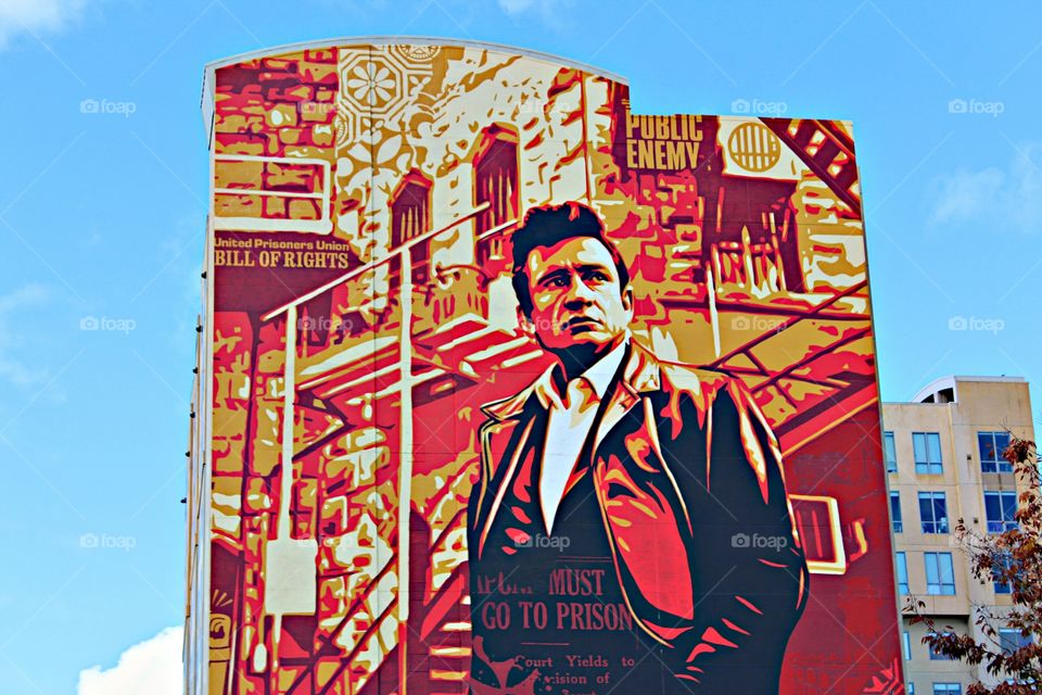 architectural graffiti art of a legendary singer in Midtown Sacramento California