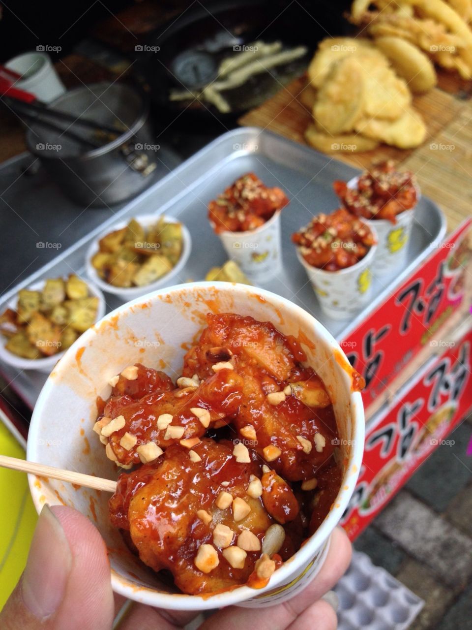 street food Haeundae Market, Busan Korea