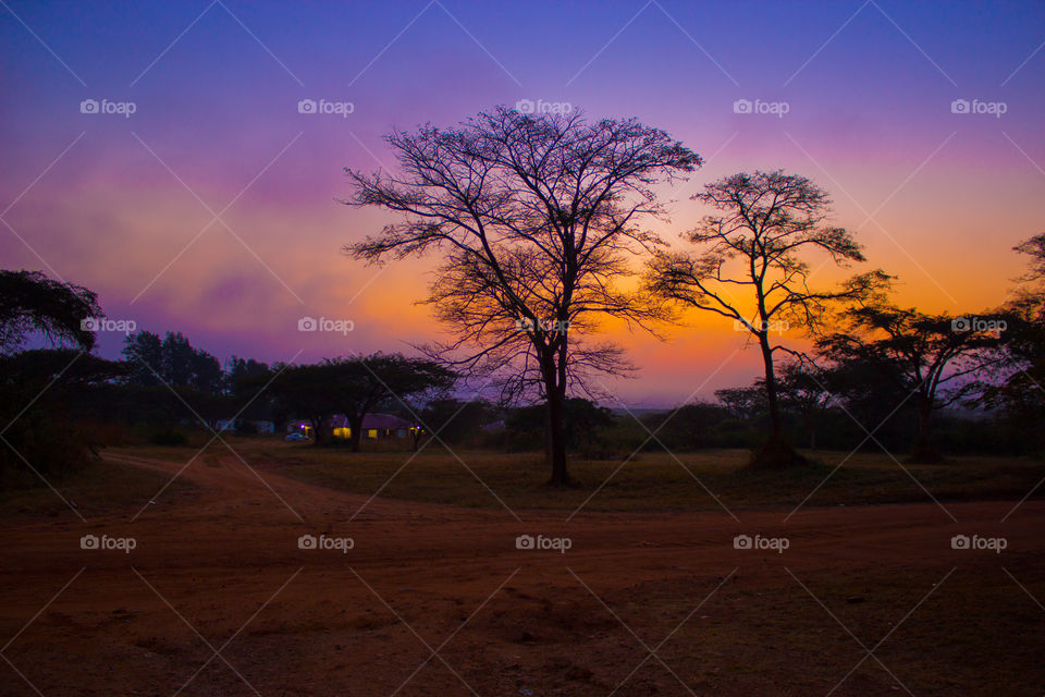 sunrise on a misty morning