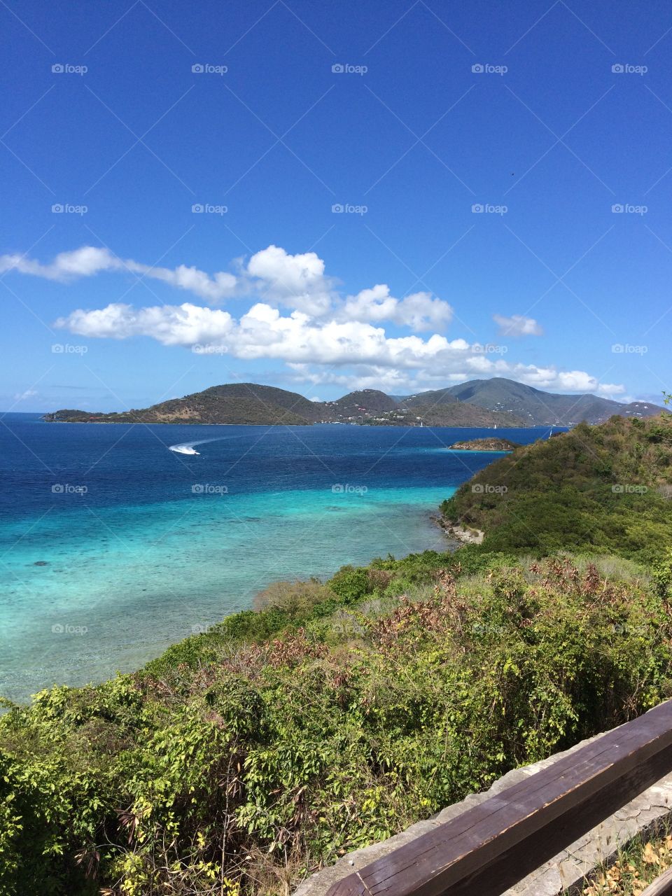 Looking at the beach and ocean in St John, USVI