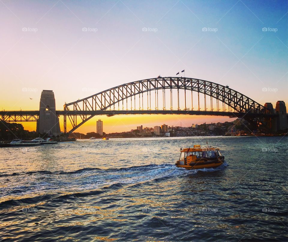 Harbor Bridge at Sunset 