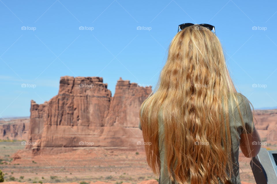 Blonde in the desert