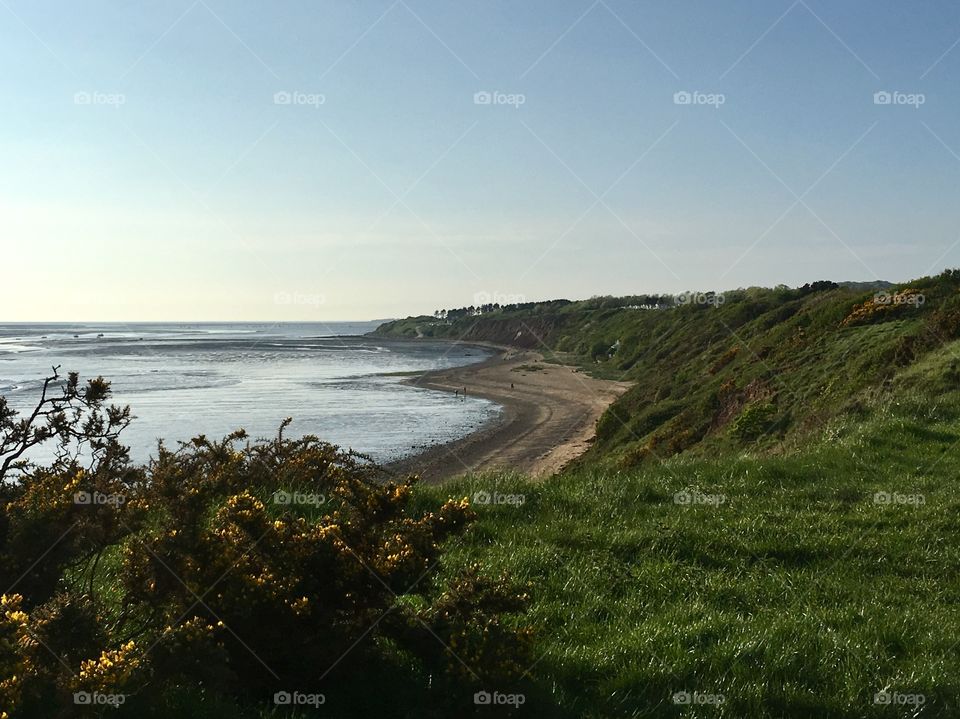 Beautiful Thurstaston beach on the Wirral at sun set on a lovely clear day