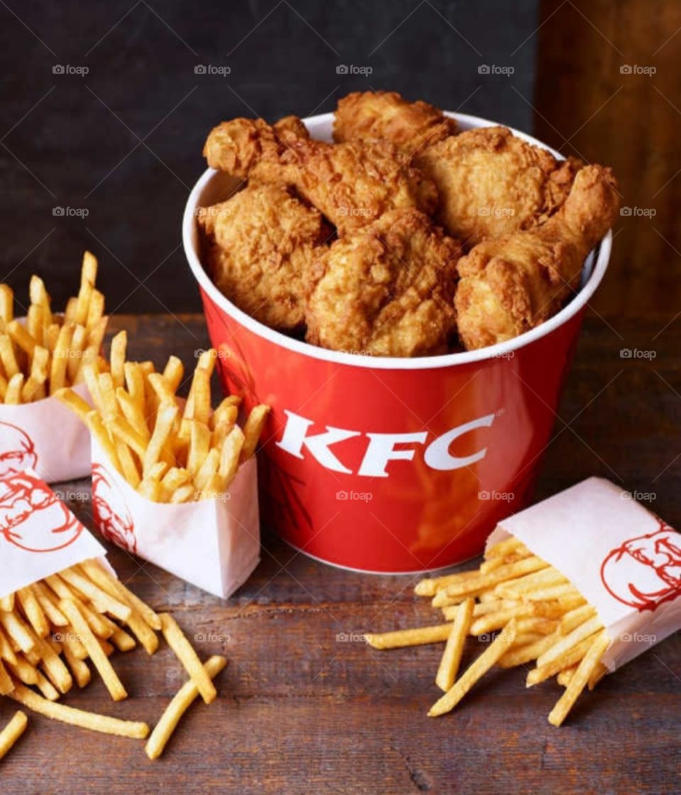 The best KFC chicken order with home delivery the best KFC chicken and french fries and KFC Coca Cola best biggest basket chicken Coca-Cola not this photo I am next photo posting and biggest French fry and Coca-Cola