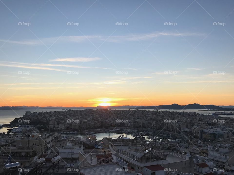 Piraeus at sunset