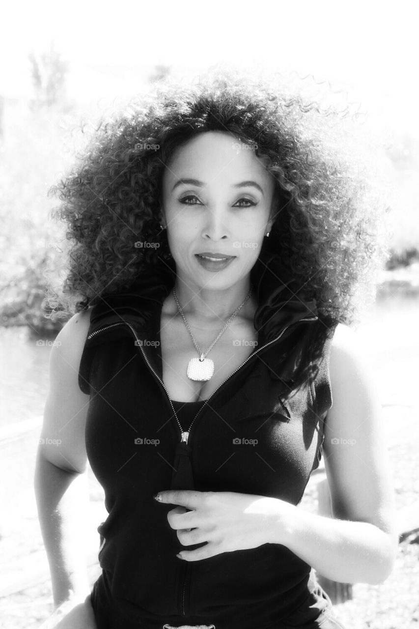 black and white fashion model