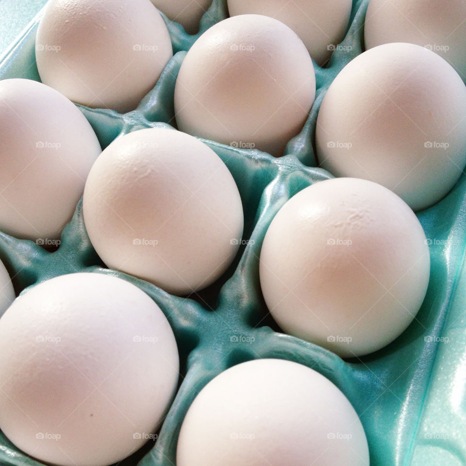 Fresh Farm Eggs In Supermarket Packaging Box