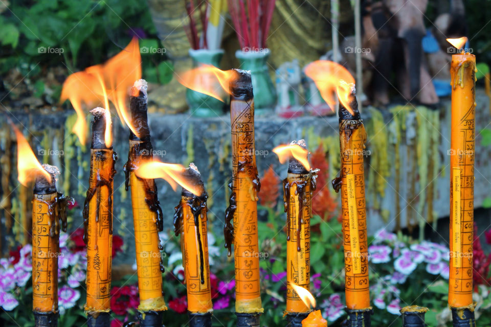 fire candle religion thailand by twilite