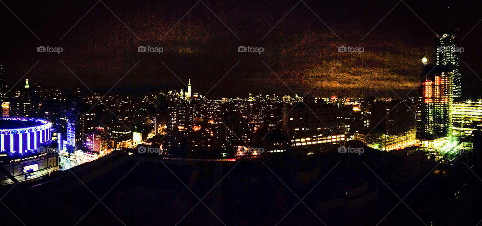 NYC at night from rooftop