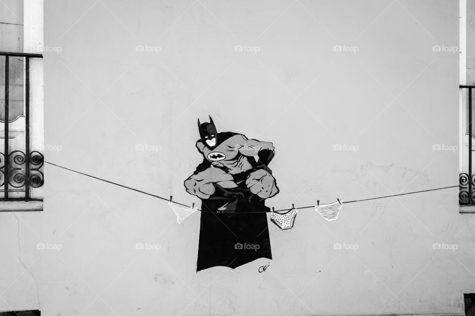 Batman. Wall art graffiti.