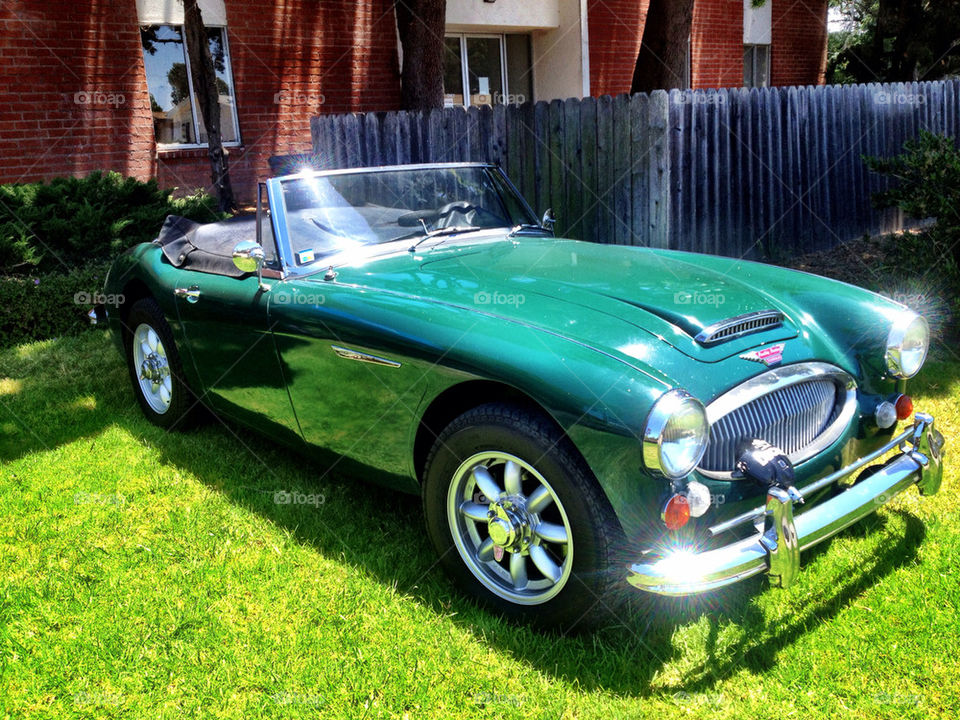 green car vintage convertible by asbreynolds