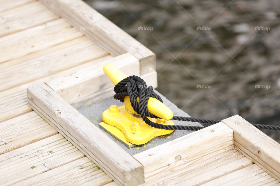 Mooring bollard in use