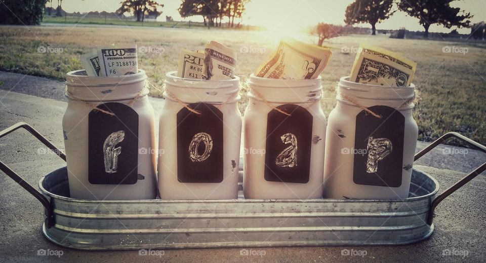 Foap premium mission money in jars earned by using foap outside sunset