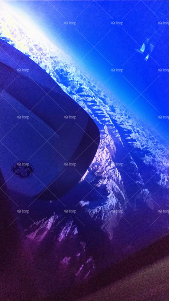 Airplane window view