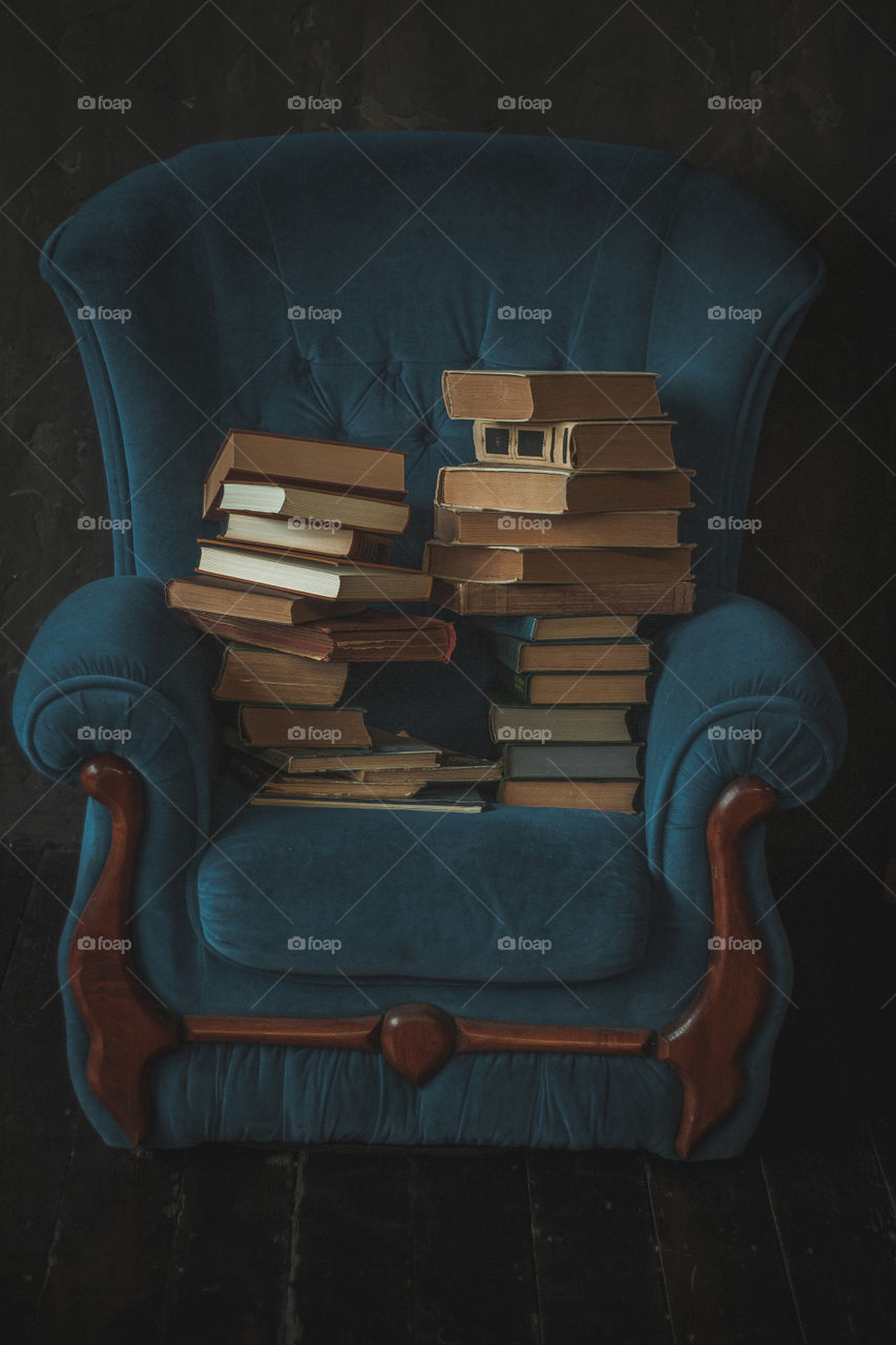 books on the armchair