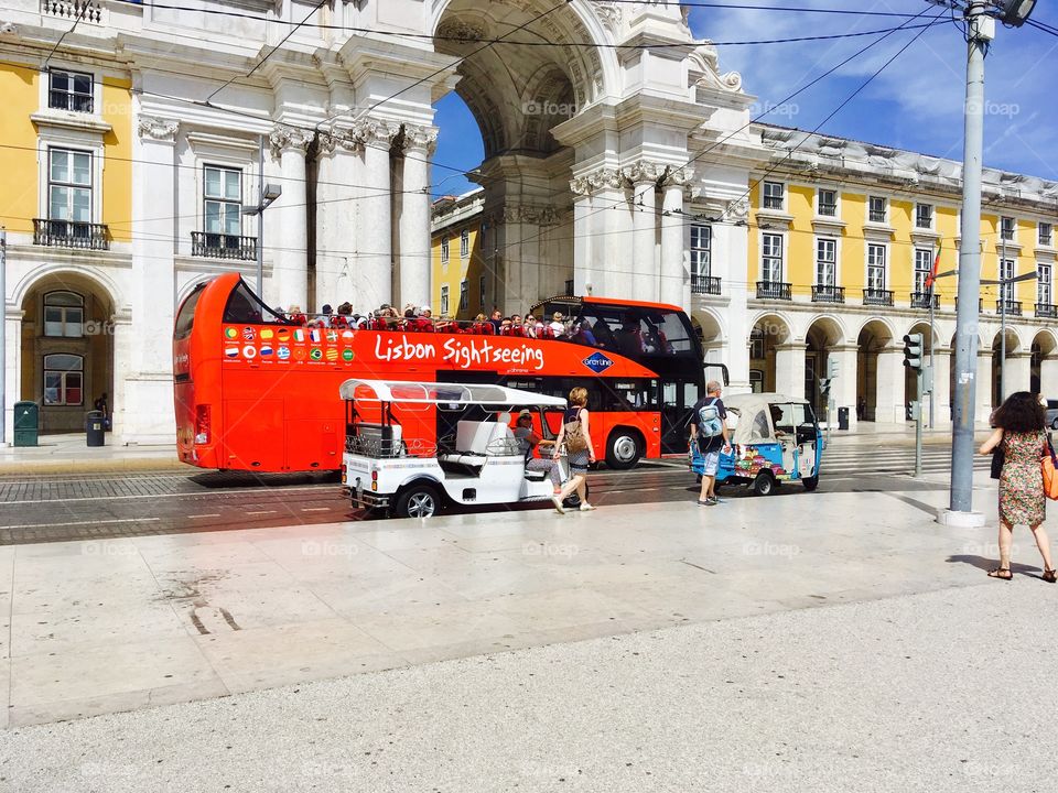 Sightseeing bus in Lisbon 