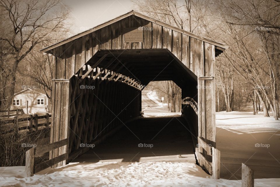 Old covered bridge. The covered bridge of Ceder Burg Wisconsin