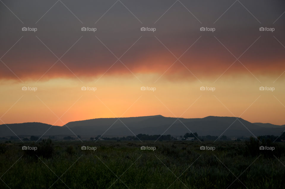 Oregon Wildfire Sunset