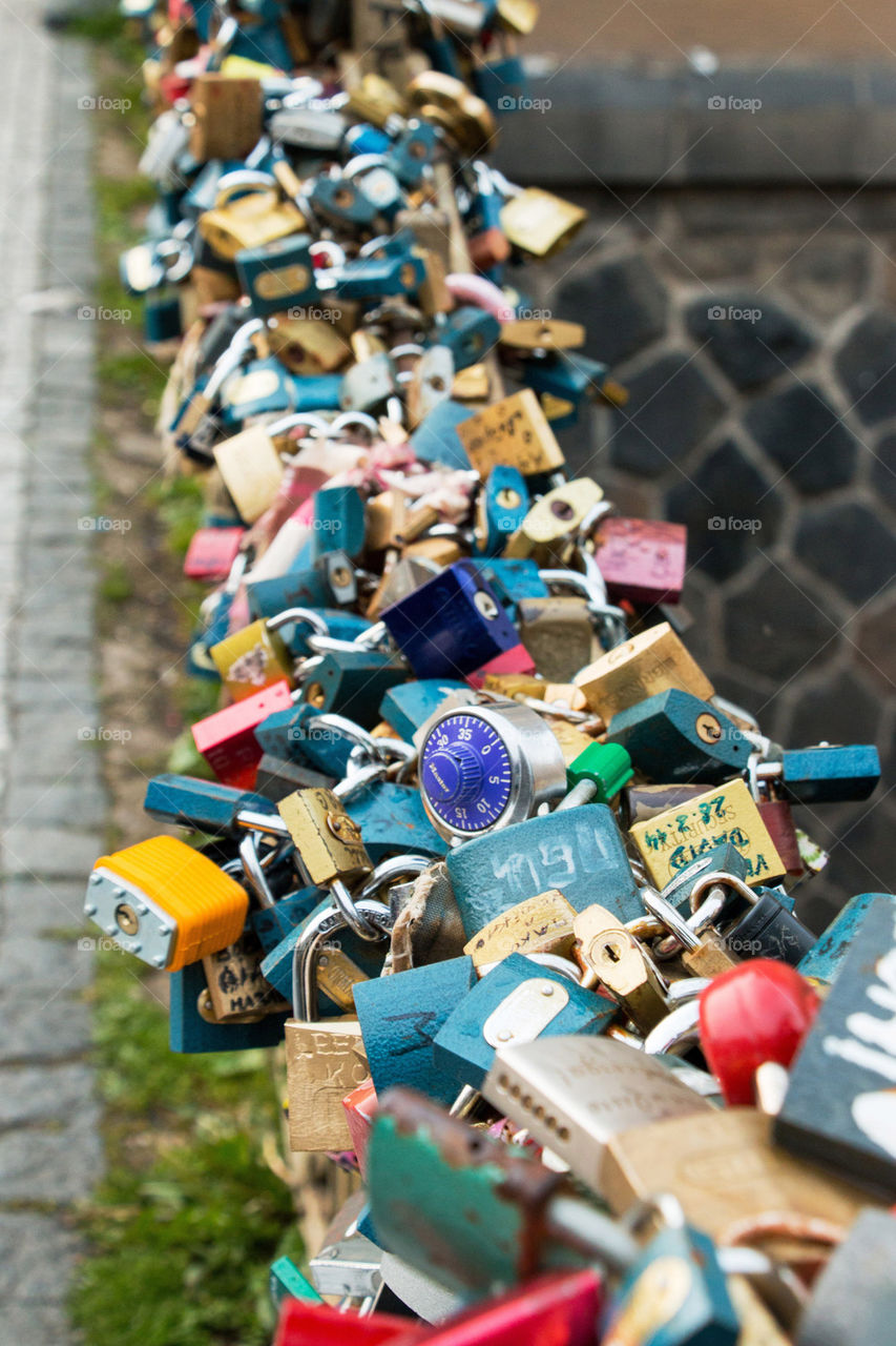 Love locks on bridge 