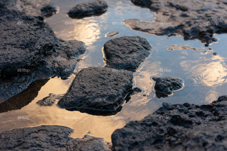 Reflection of the morning sky in the water