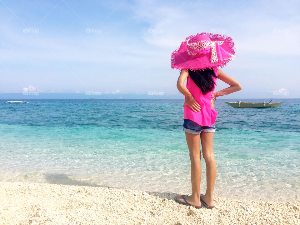 A little girl at the beach