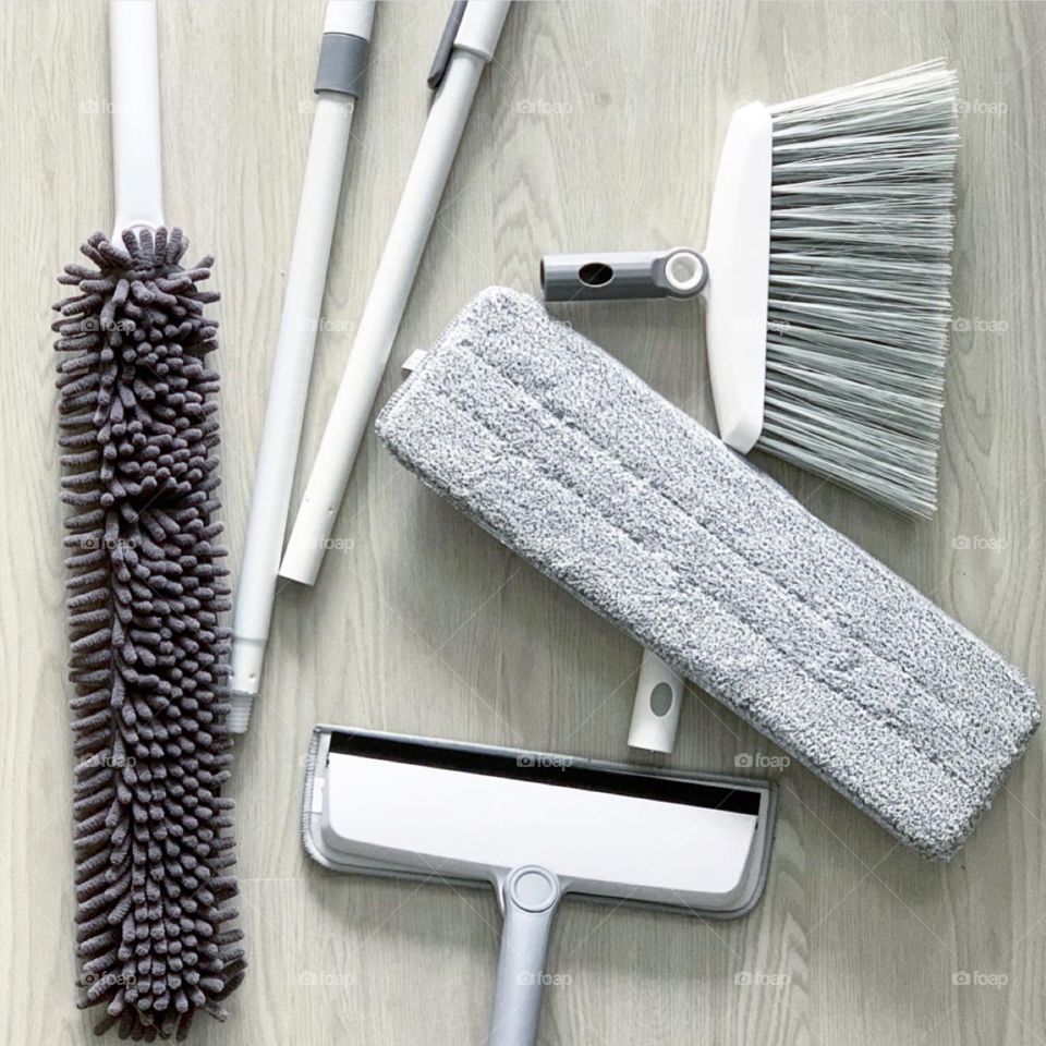 Home and household cleaning kit tools for the family 