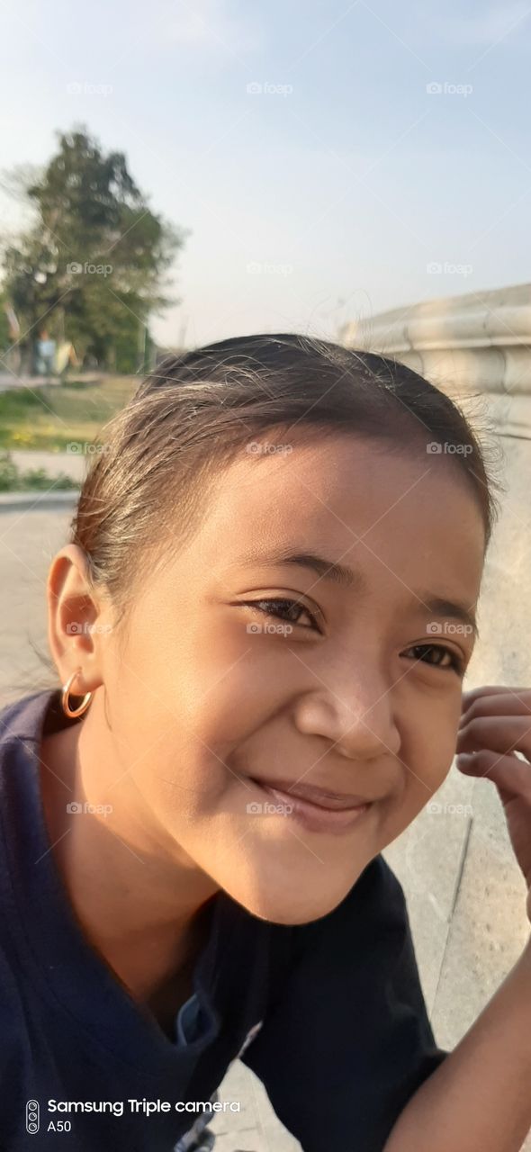 smile potrait with Samsung A50