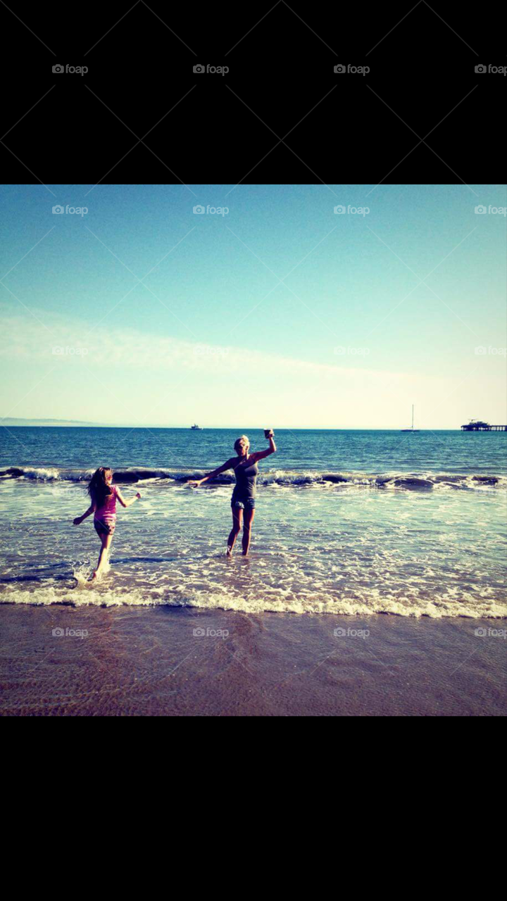 Playing on Pimo beach, California
