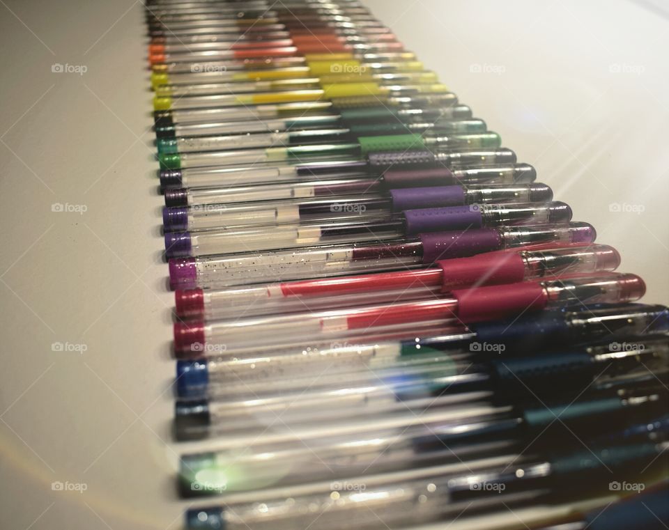 A rainbow of pens. Choose one and paint your life.