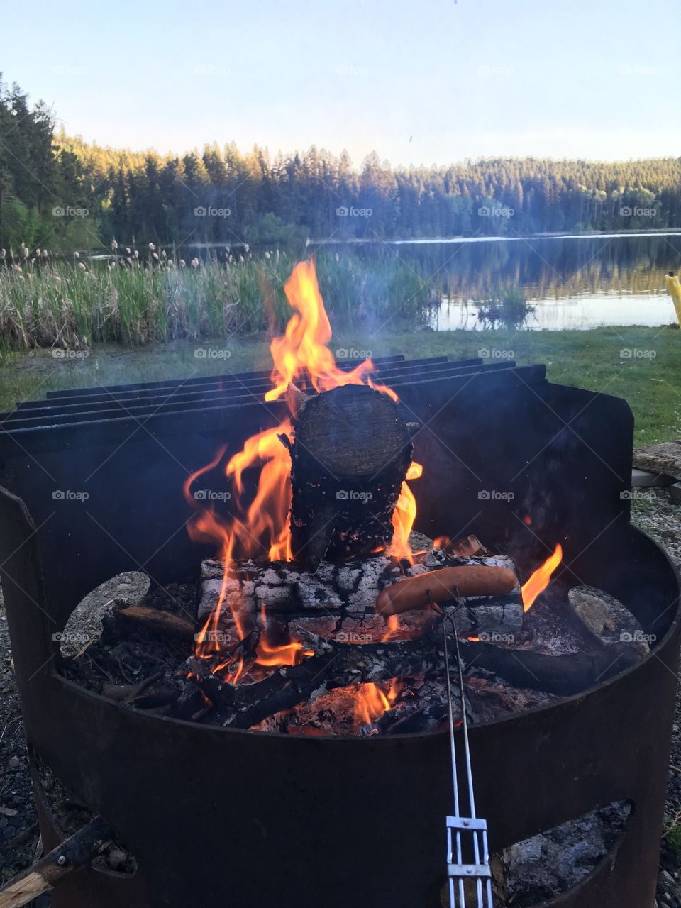 Fire pit on the lake