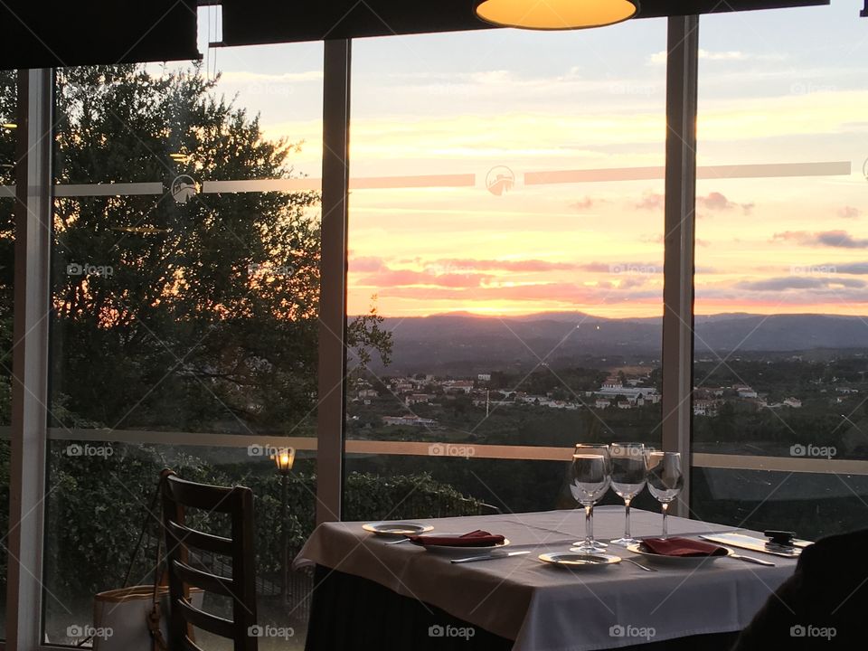 Restaurant With a sunset view 