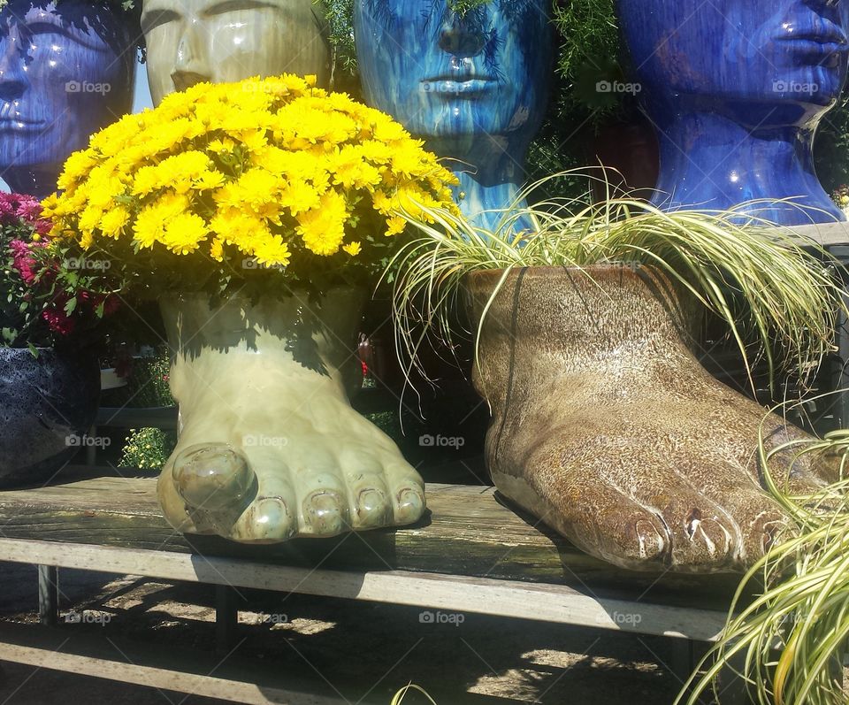 Autumn Flowers. Big Foot Planter