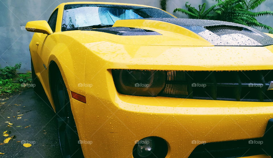 yellow chevrolet car