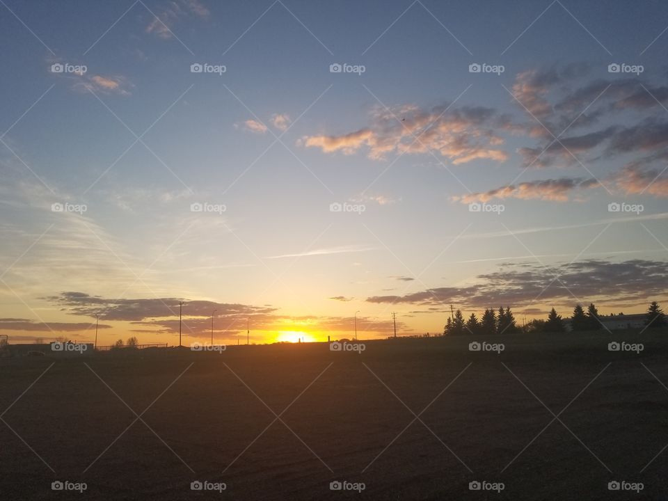 sunset over the horizon