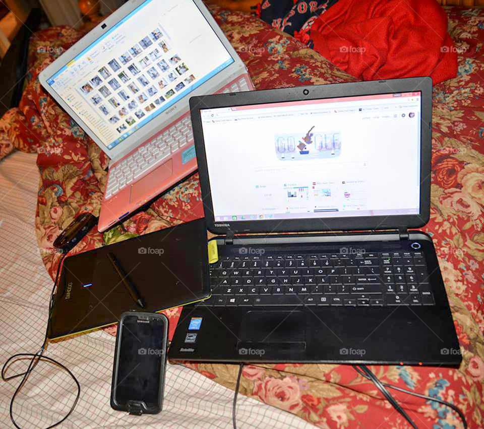 Portable devices. You know you are really busy working, when you are utilizing every portable device you own