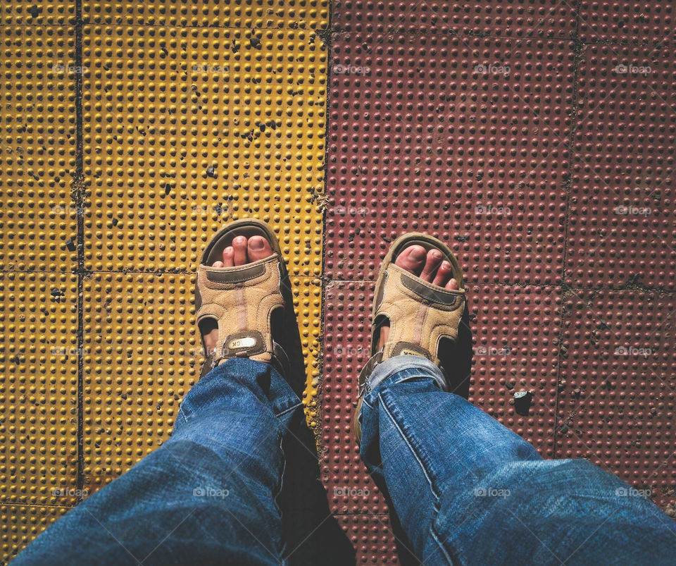 Randomly clicked / Streets / Sandals / foot selfie