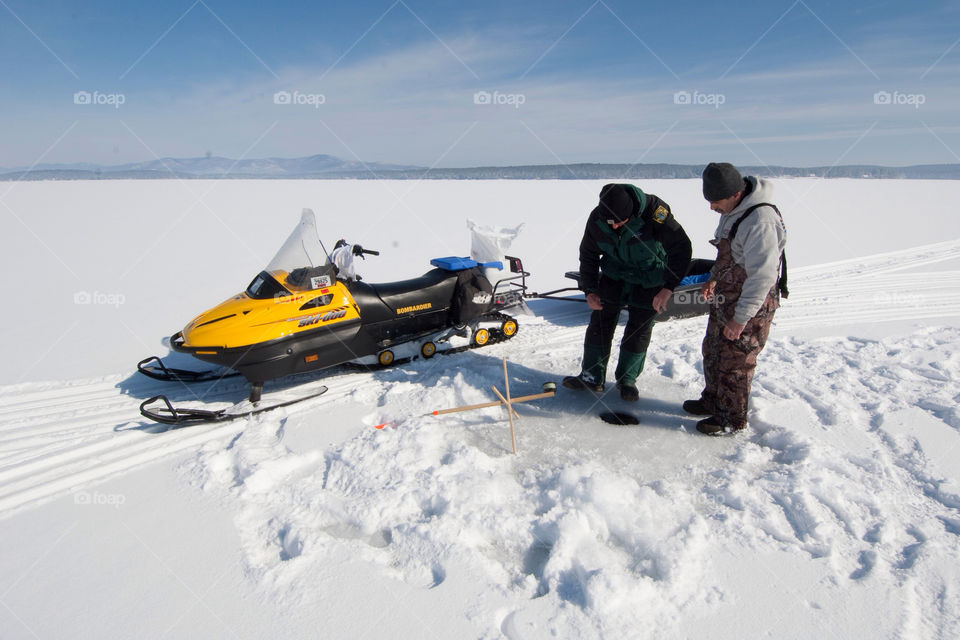 Ice fishing On Lake Winnepesaukee