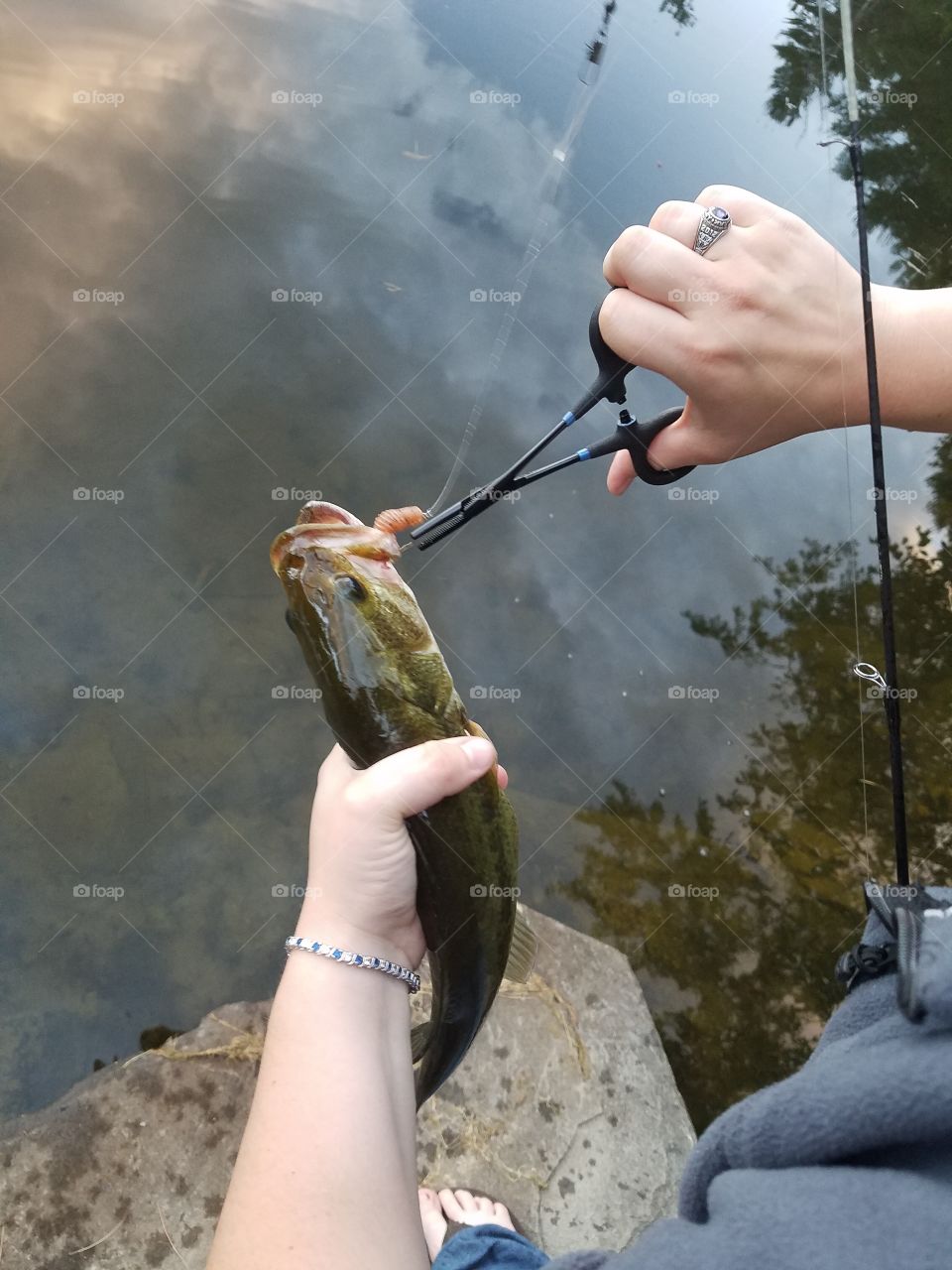 caught a bass fish