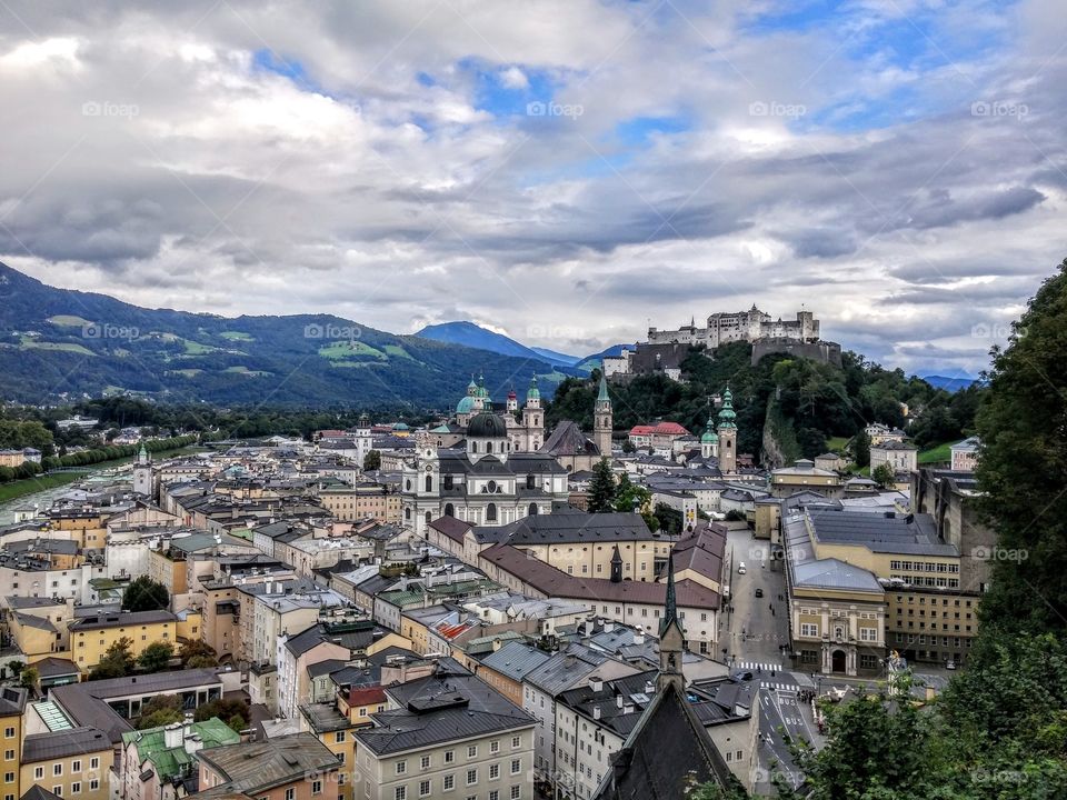 Amazing view over Salzburg to the castle